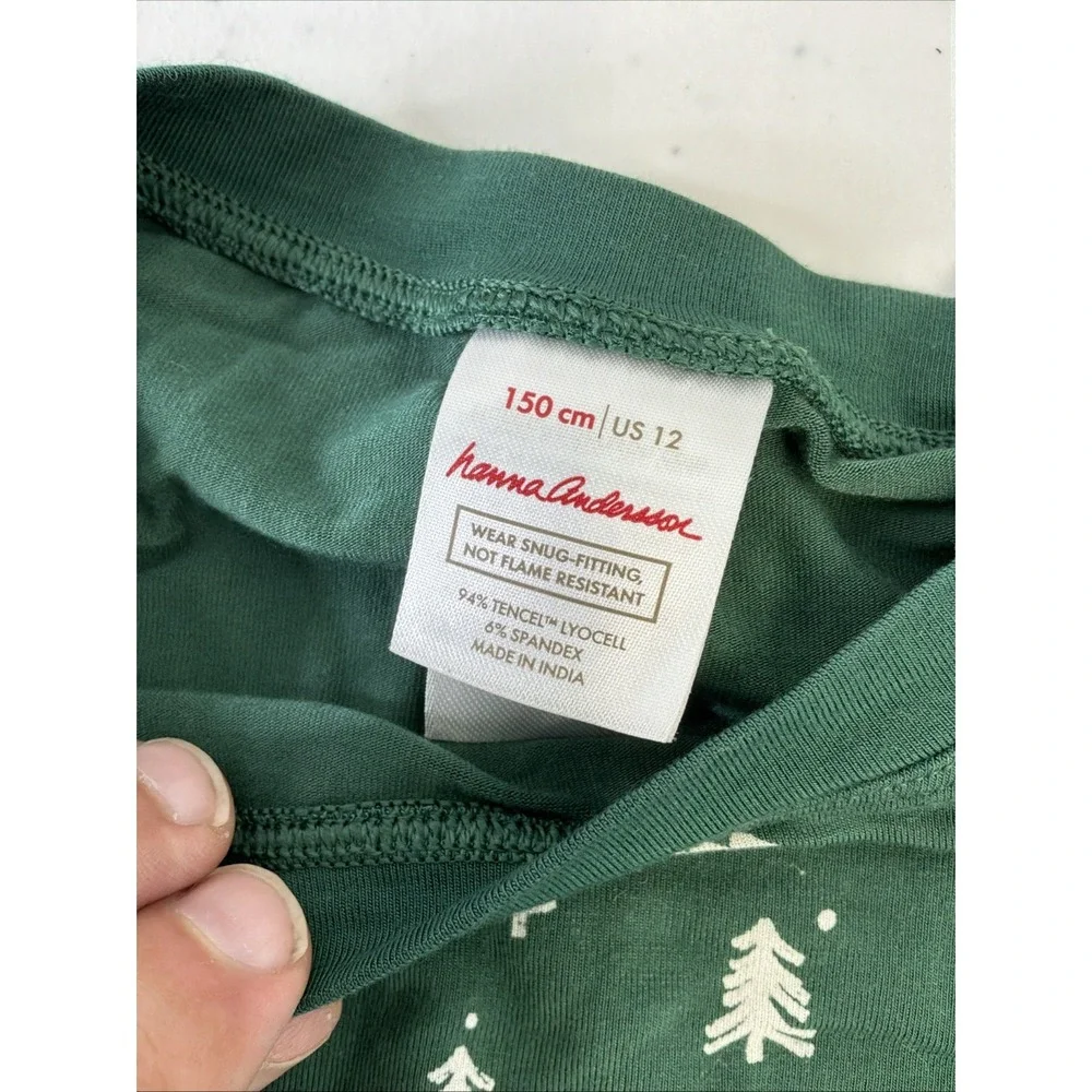Hanna Anderson Green Christmas Tree Pajama Size 150 / Us 12 Lycocel Spandex
